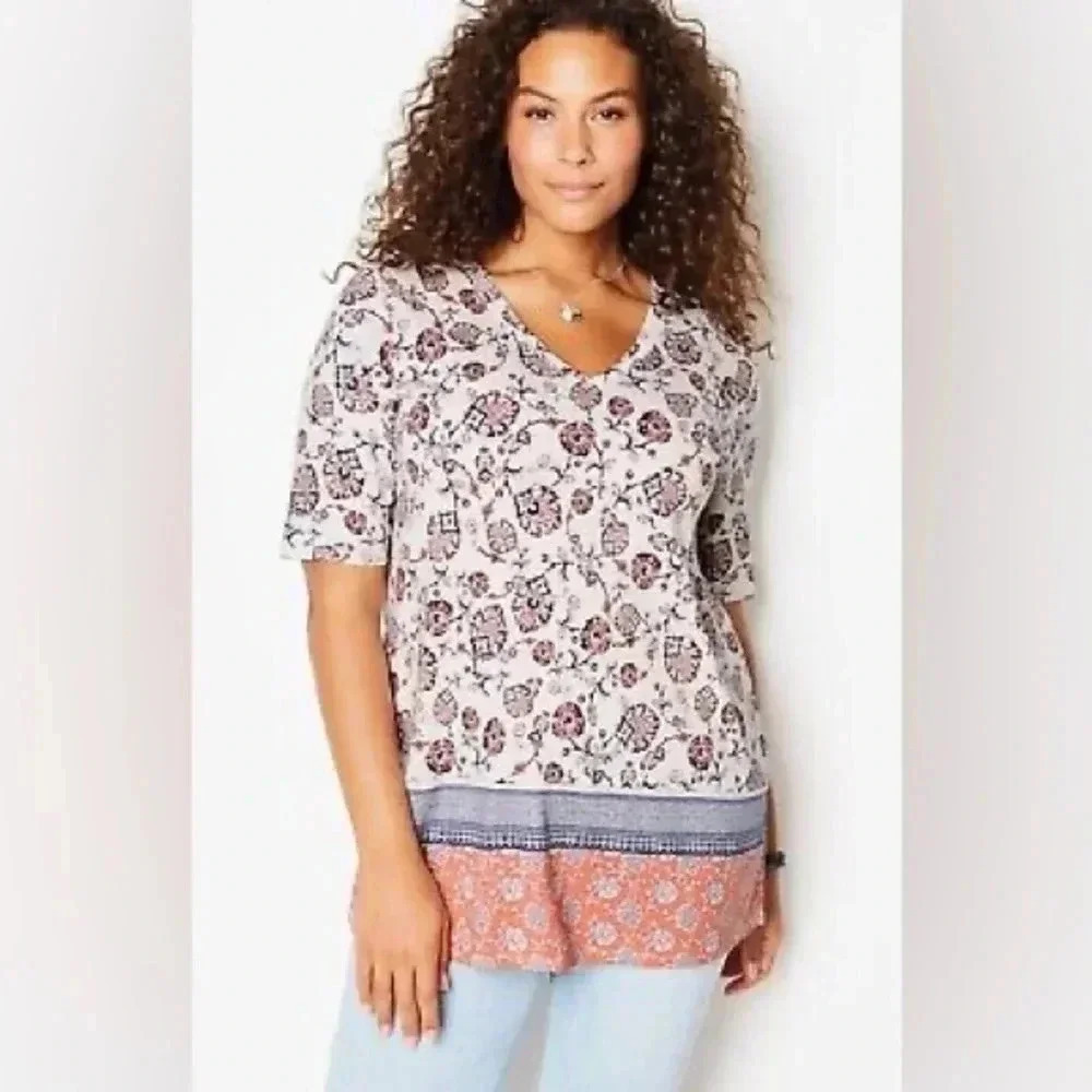J.Jill Pima Double Elbow-Sleeve Tunic Size -XS